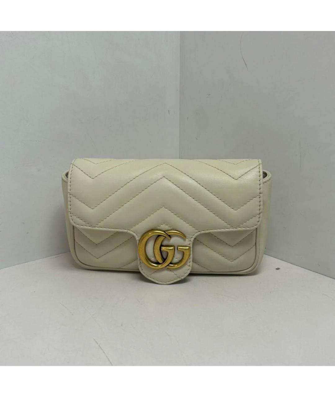 GUCCI Белая кожаная сумка через плечо, фото 9