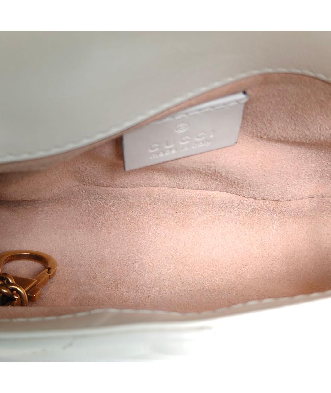 GUCCI Белая кожаная сумка через плечо, фото 8