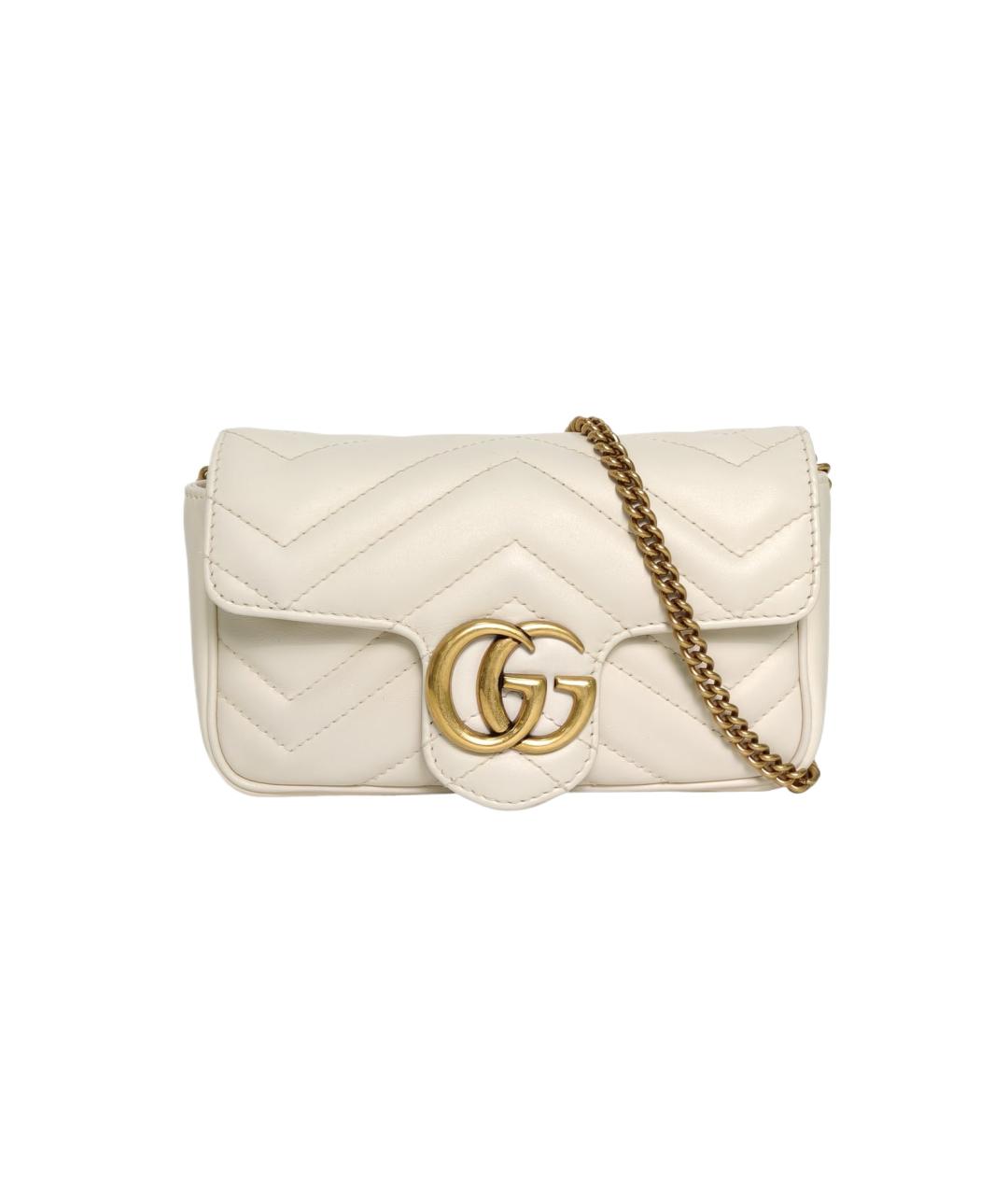 GUCCI Белая кожаная сумка через плечо, фото 10