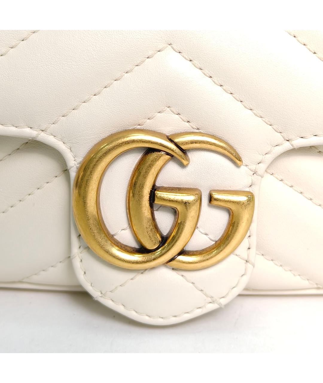 GUCCI Белая кожаная сумка через плечо, фото 7