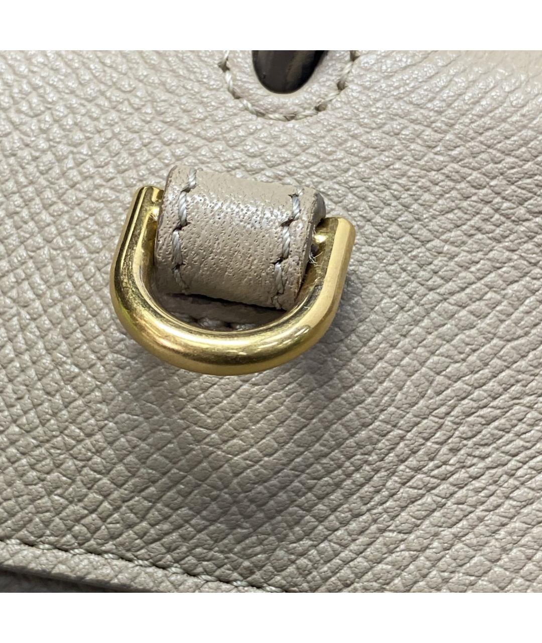 CELINE Бежевая кожаная сумка с короткими ручками, фото 9