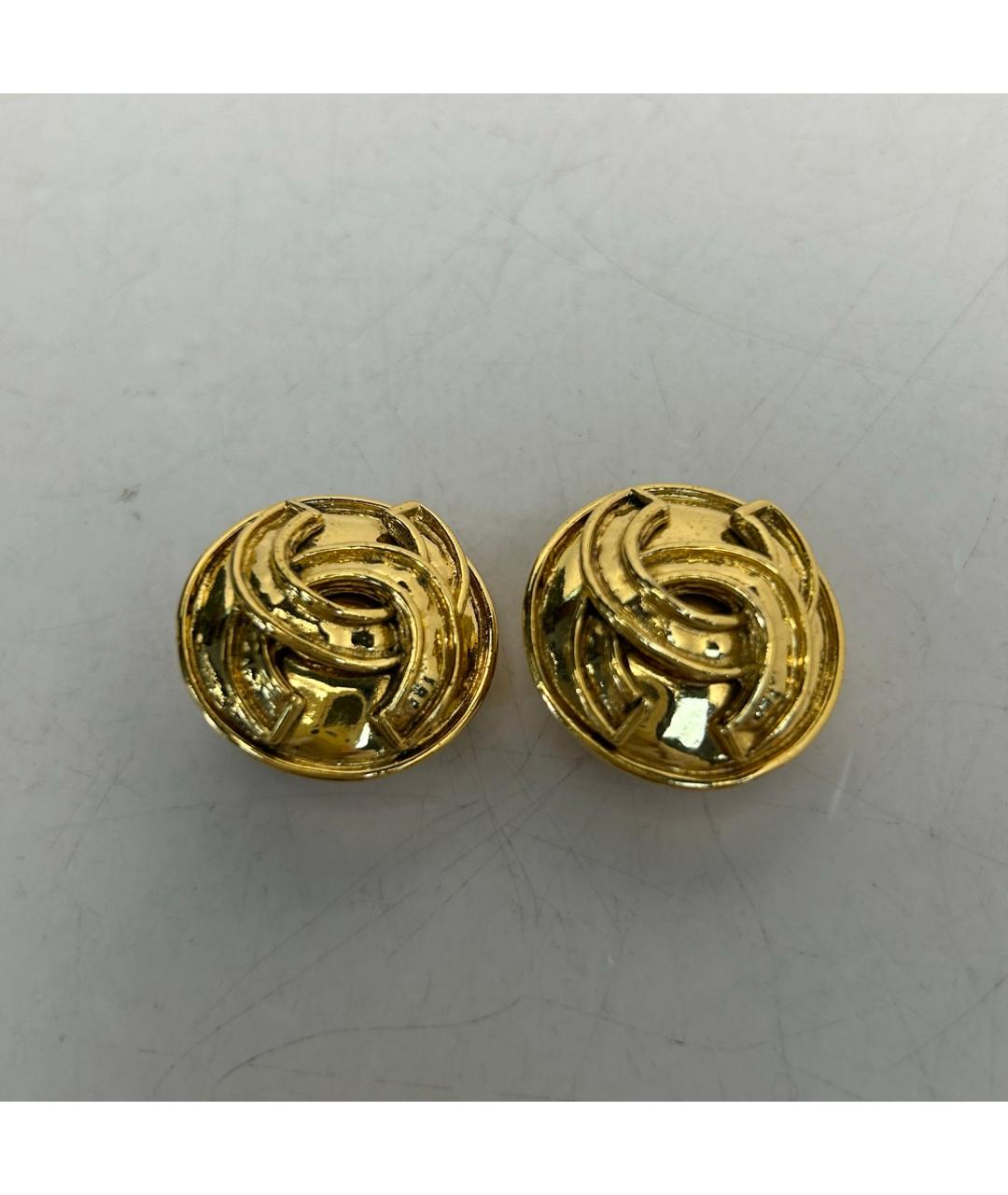 CHANEL Золотые металлические клипсы, фото 6