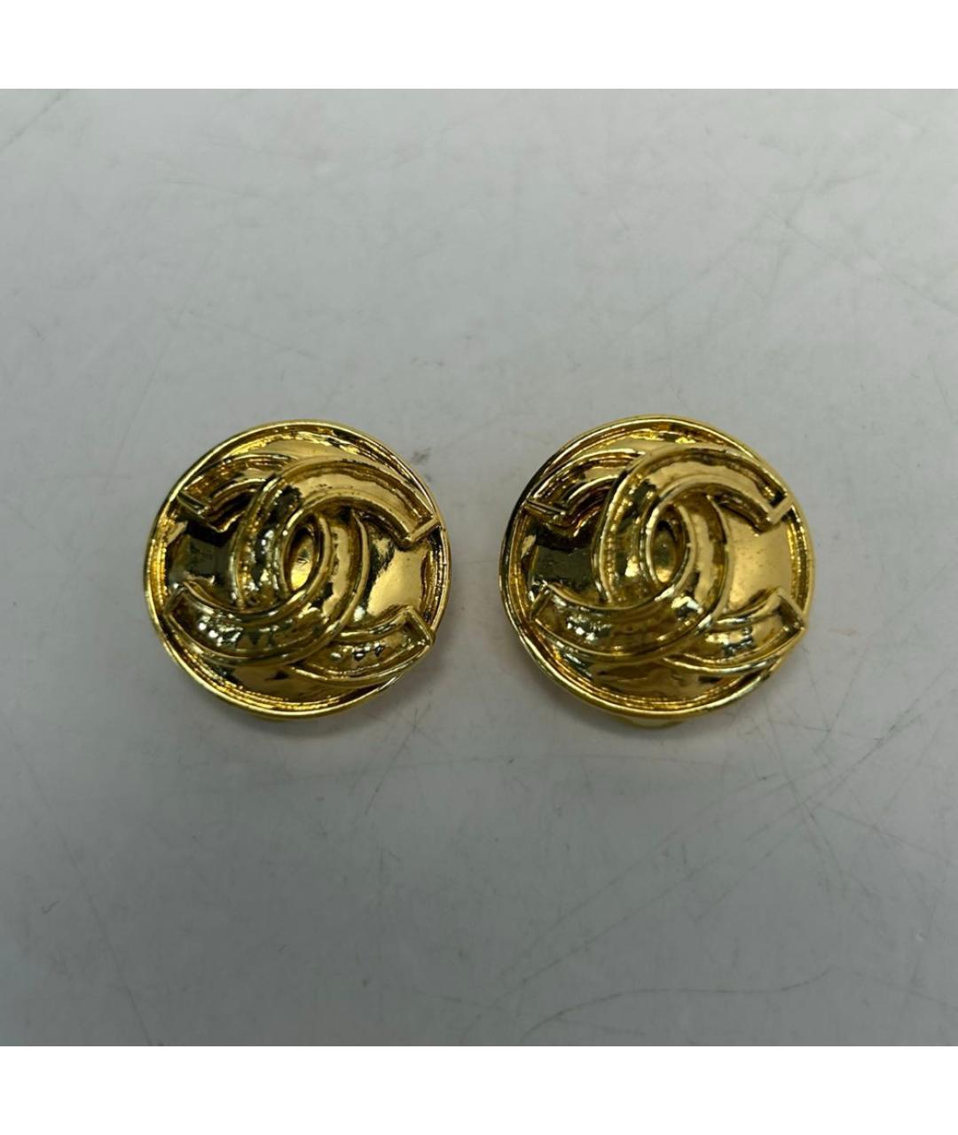 CHANEL Золотые металлические клипсы, фото 5
