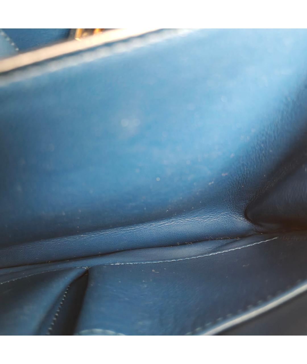 CELINE Синяя кожаная сумка через плечо, фото 8