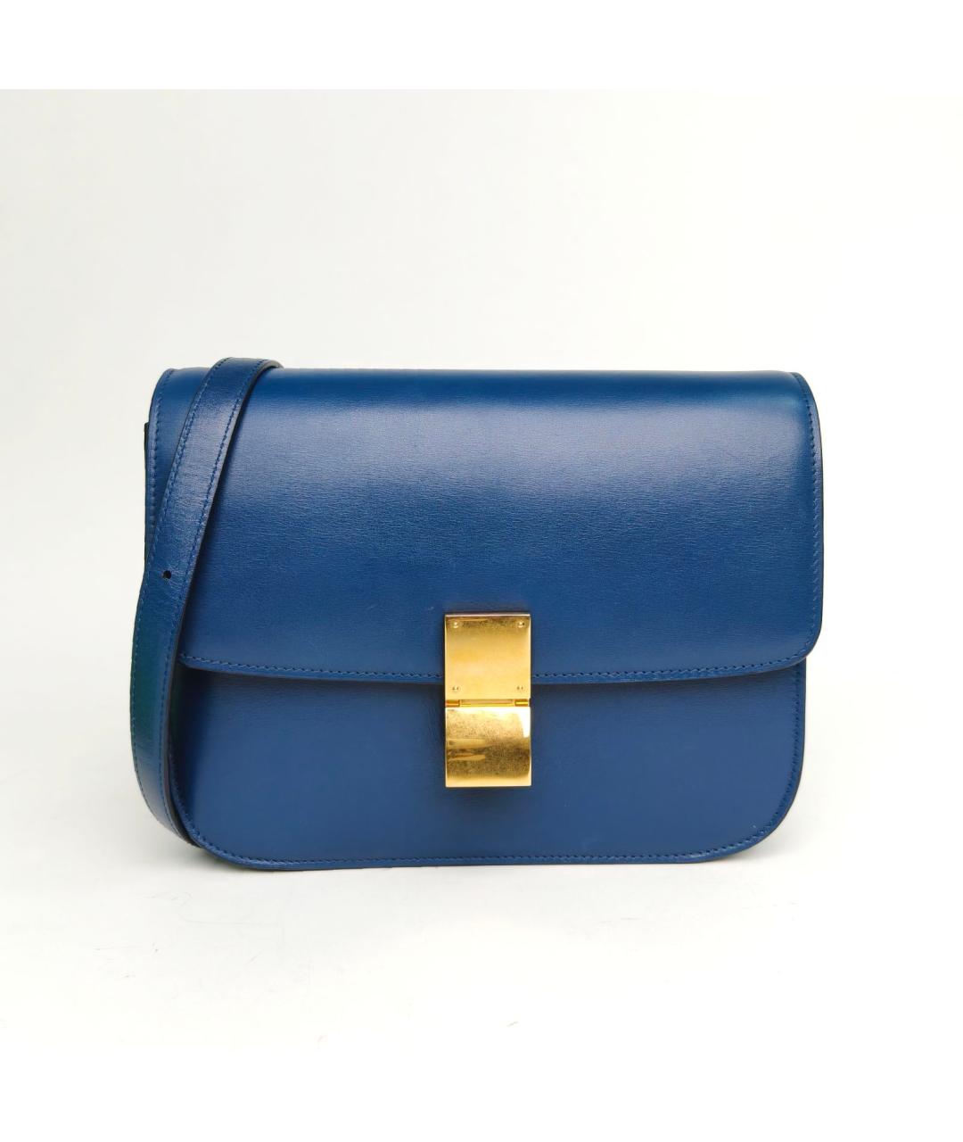 CELINE Синяя кожаная сумка через плечо, фото 2