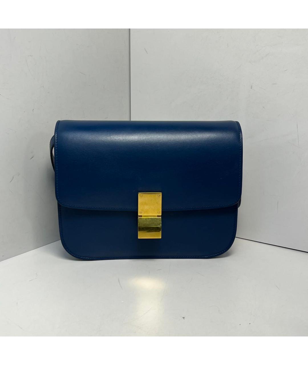 CELINE Синяя кожаная сумка через плечо, фото 9