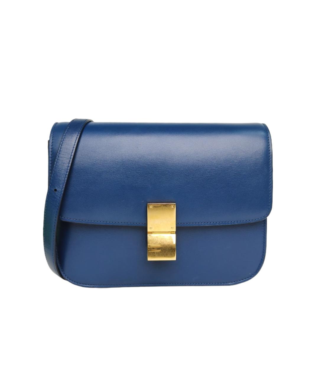 CELINE Синяя кожаная сумка через плечо, фото 10