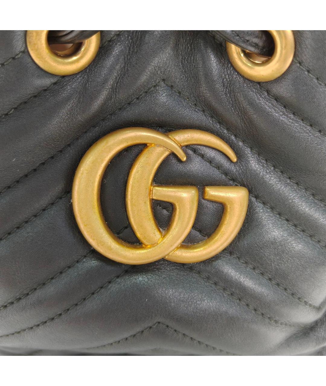 GUCCI Черная кожаная сумка через плечо, фото 7