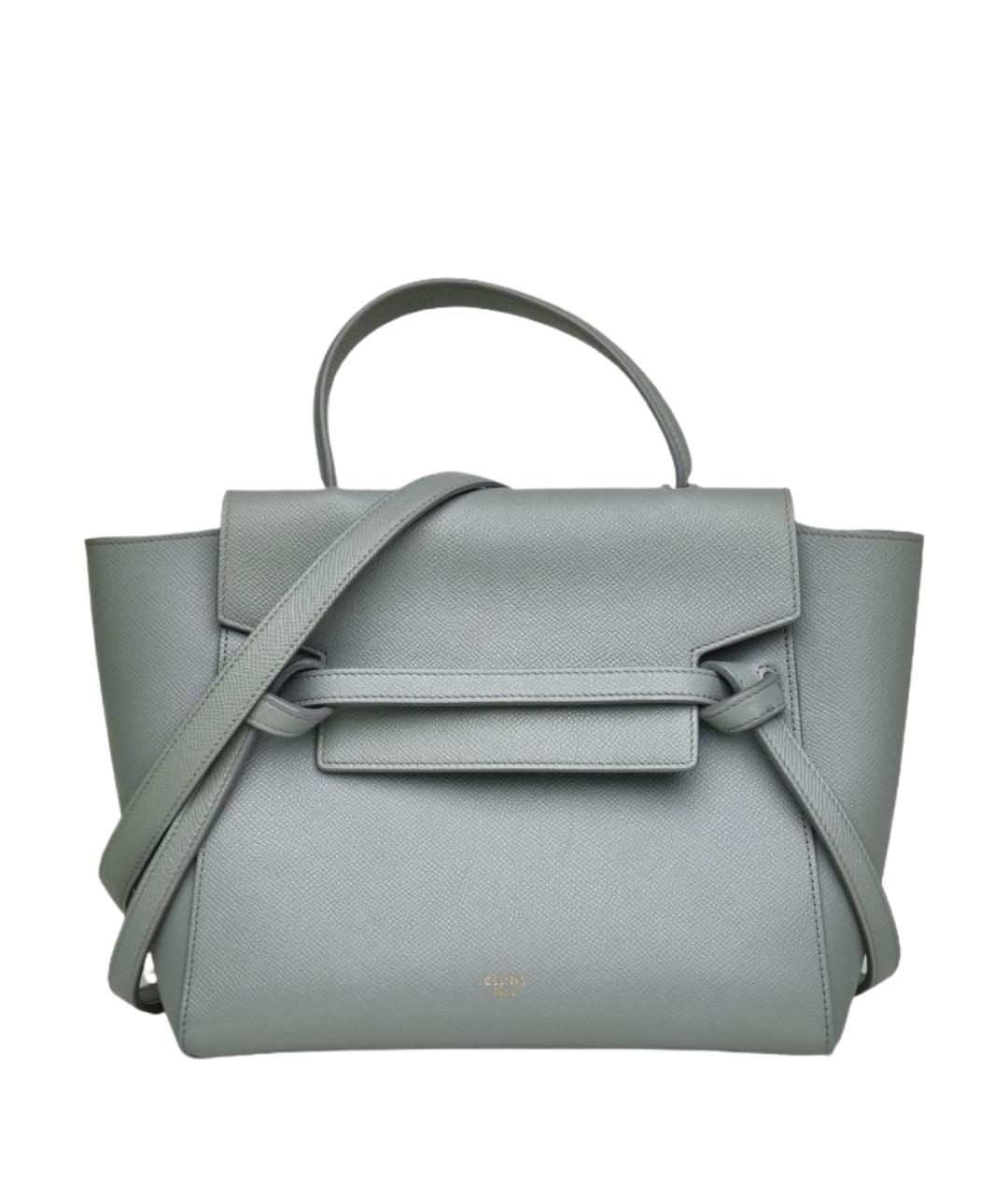 CELINE Голубая кожаная сумка с короткими ручками, фото 1