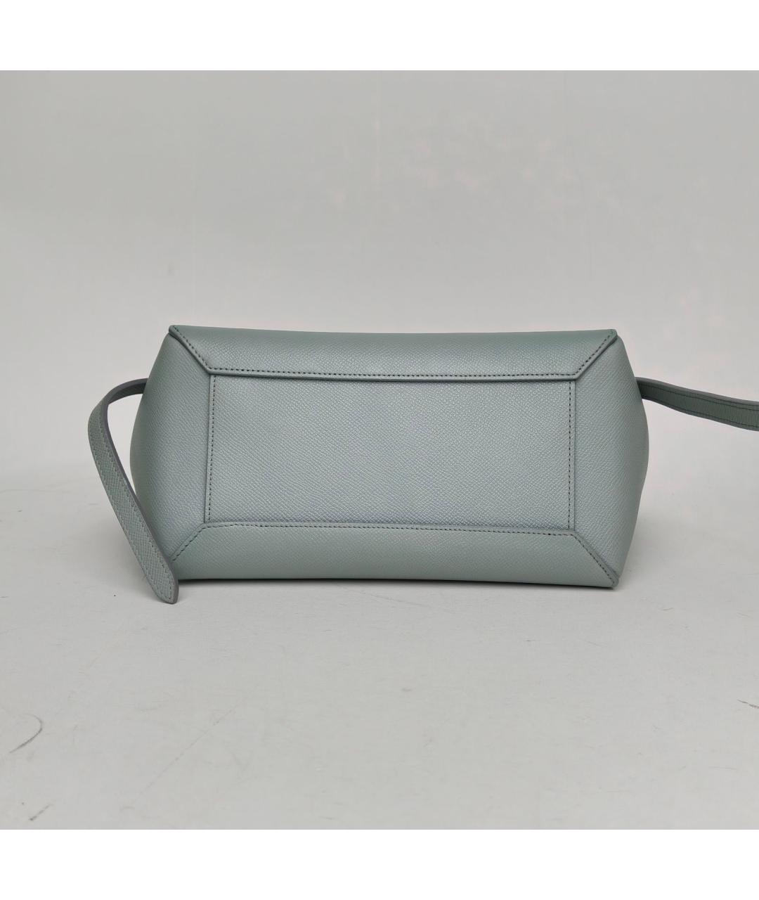 CELINE Голубая кожаная сумка с короткими ручками, фото 6