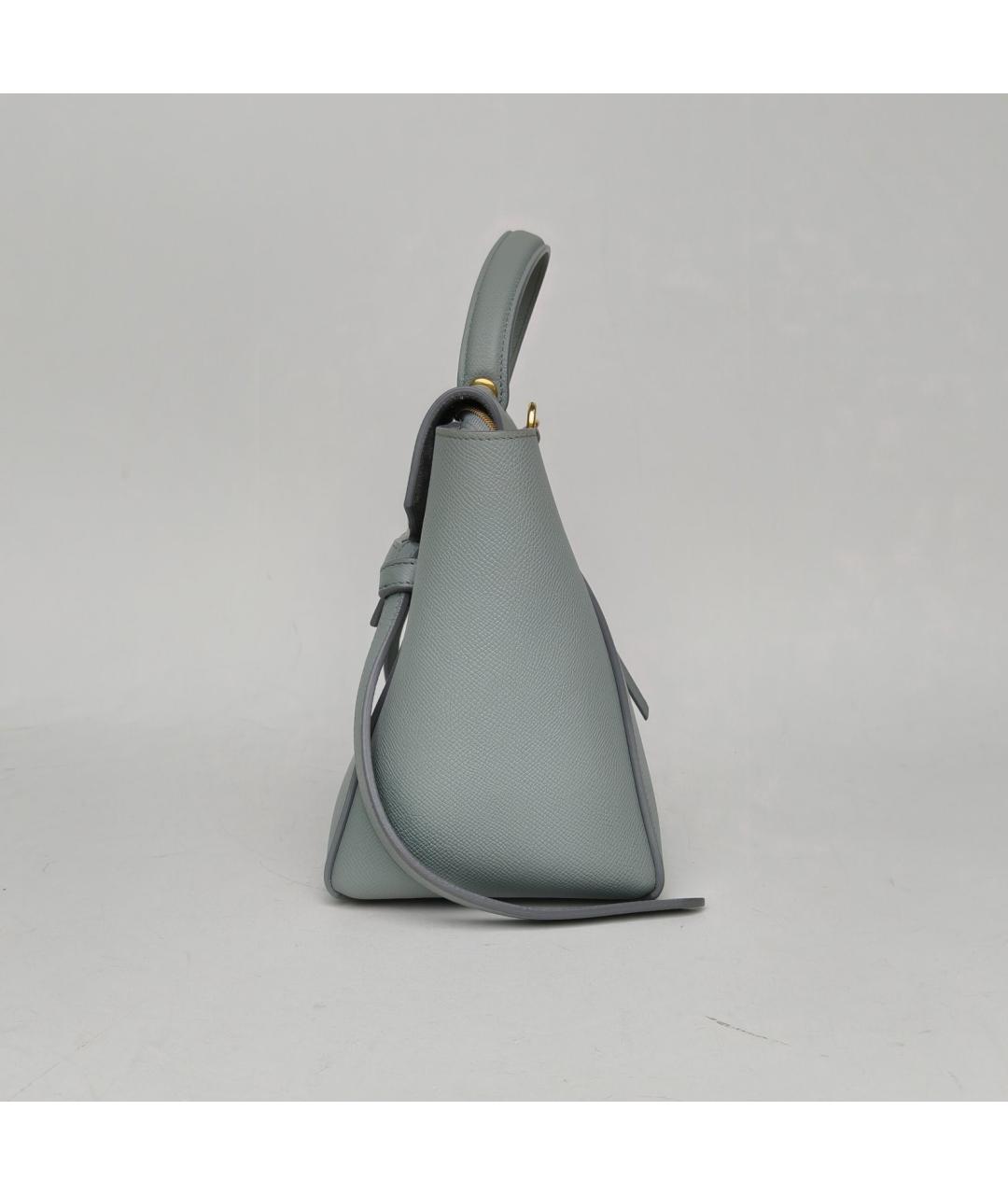 CELINE Голубая кожаная сумка с короткими ручками, фото 3