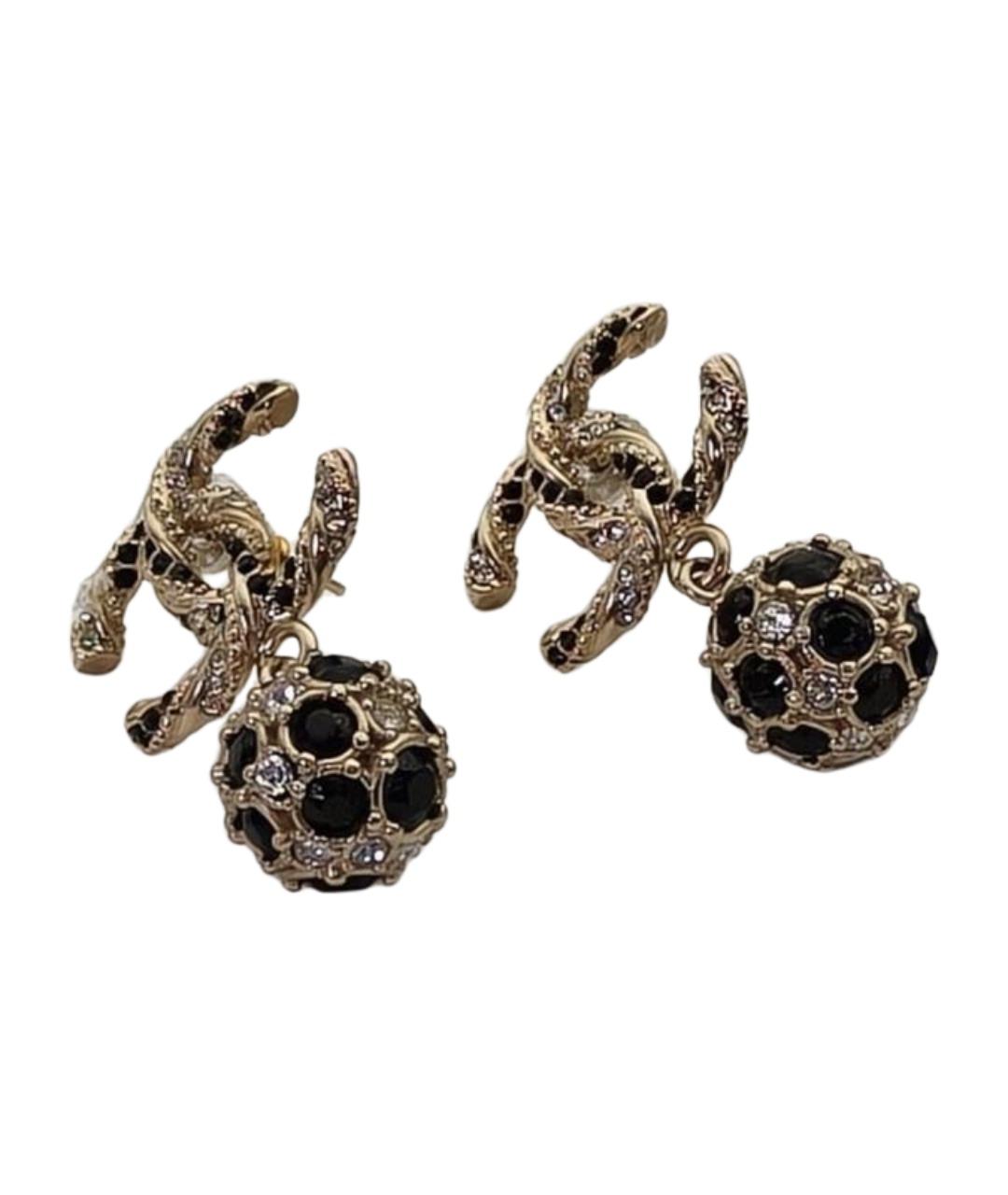 CHANEL Золотые металлические серьги, фото 1