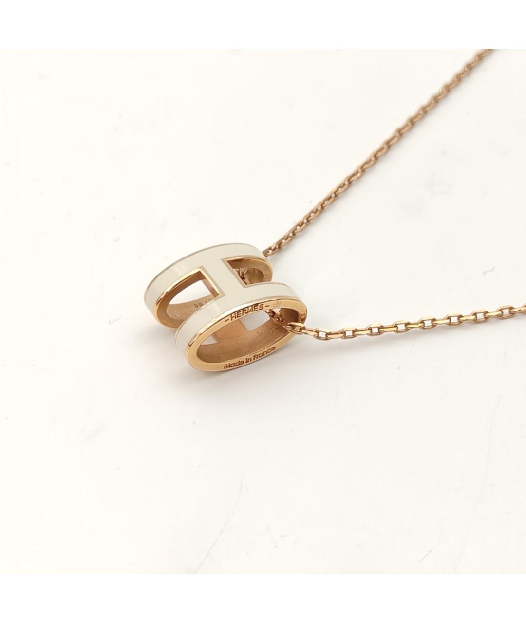HERMES Белая металлическая подвеска, фото 5