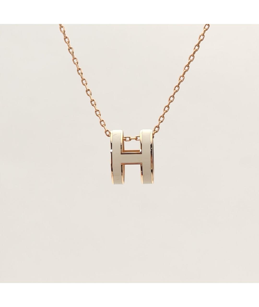 HERMES Белая металлическая подвеска, фото 3