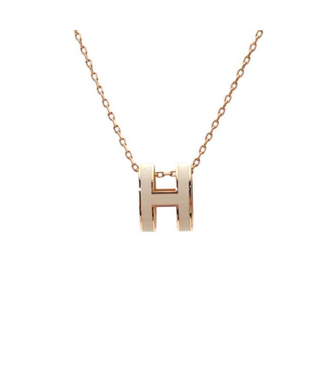 HERMES Белая металлическая подвеска, фото 10