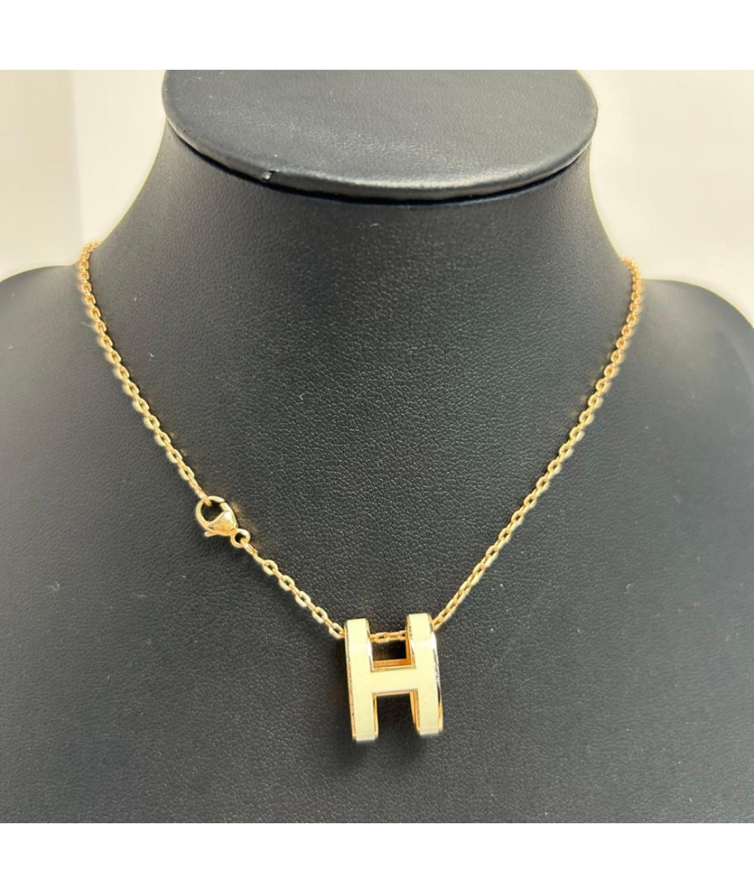 HERMES Белая металлическая подвеска, фото 8