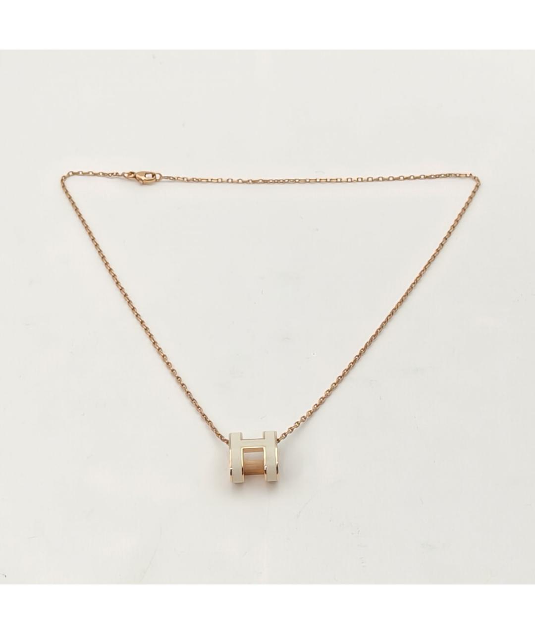 HERMES Белая металлическая подвеска, фото 7