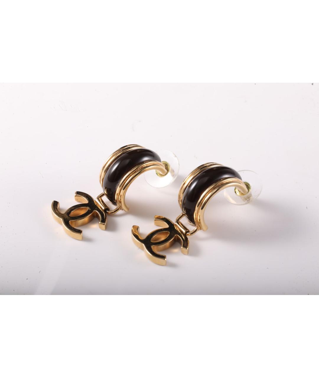 CHANEL Золотые металлические серьги, фото 4