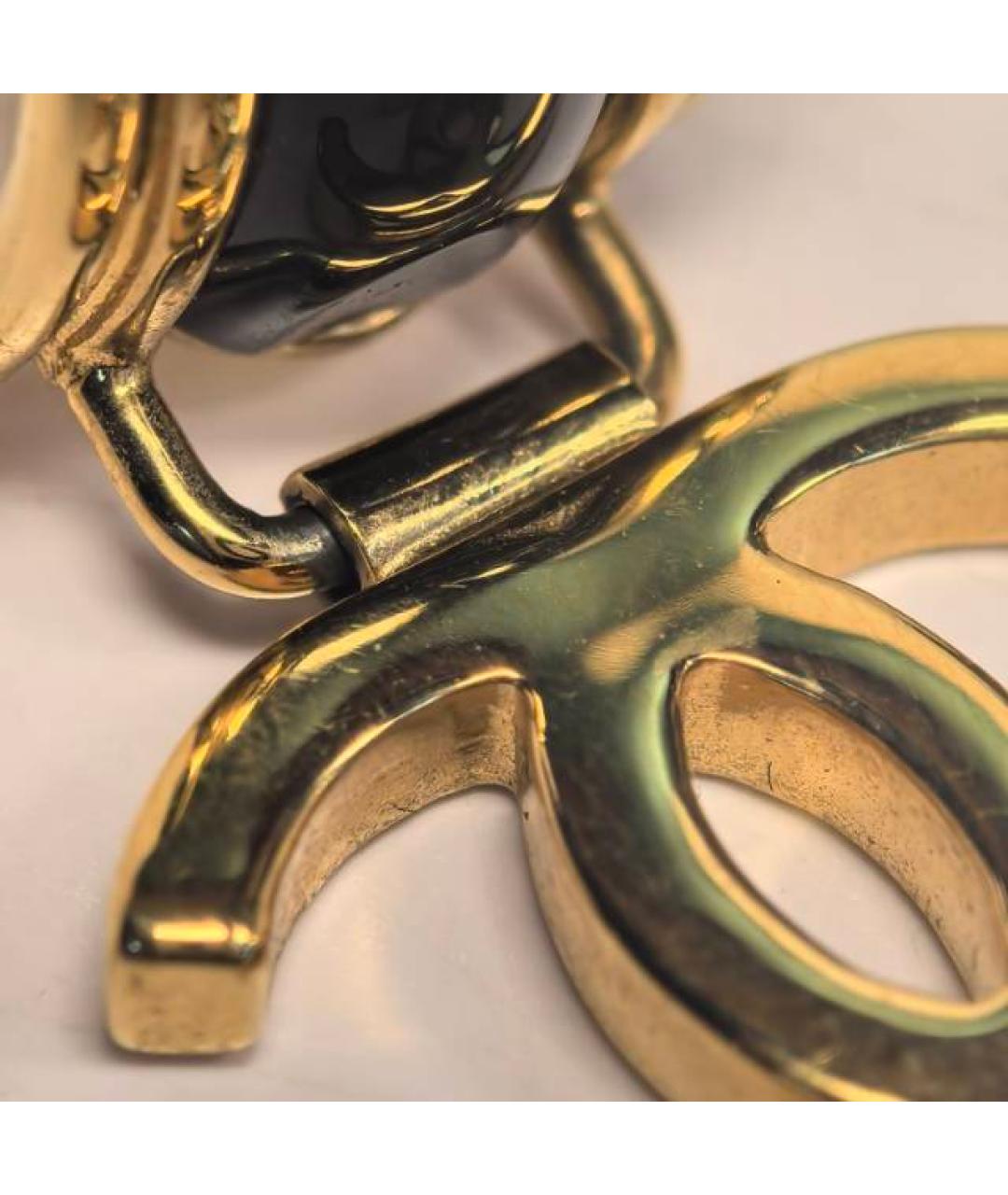 CHANEL Золотые металлические серьги, фото 7