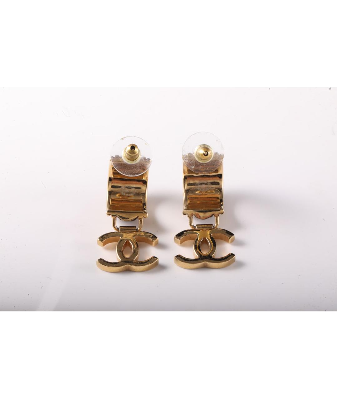 CHANEL Золотые металлические серьги, фото 3