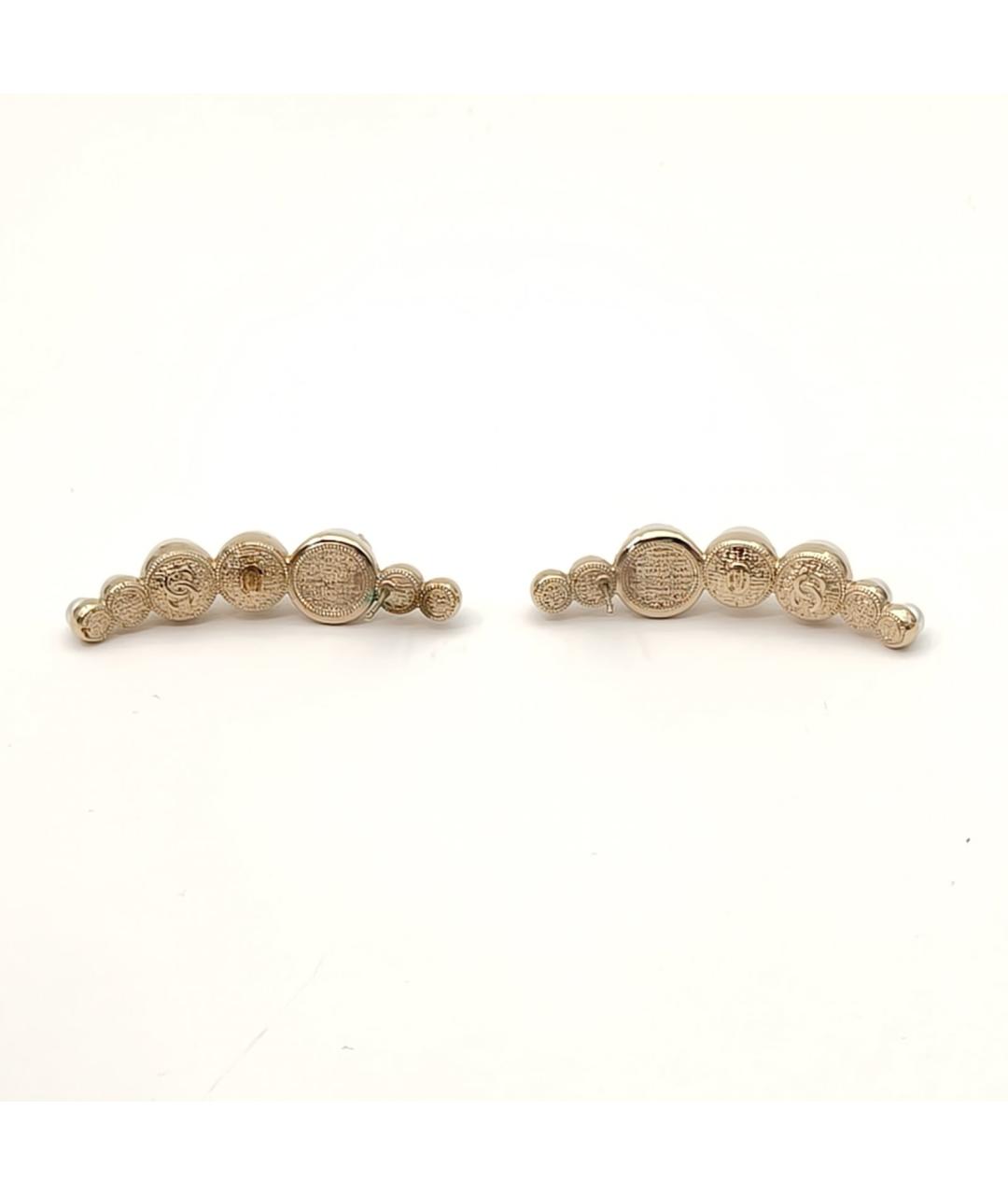 CHANEL Белые металлические серьги, фото 5