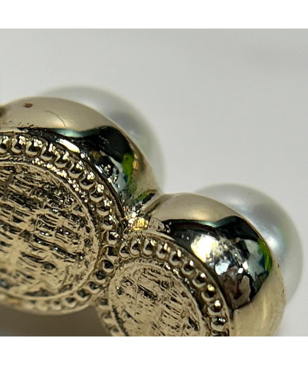 CHANEL Белые металлические серьги, фото 9