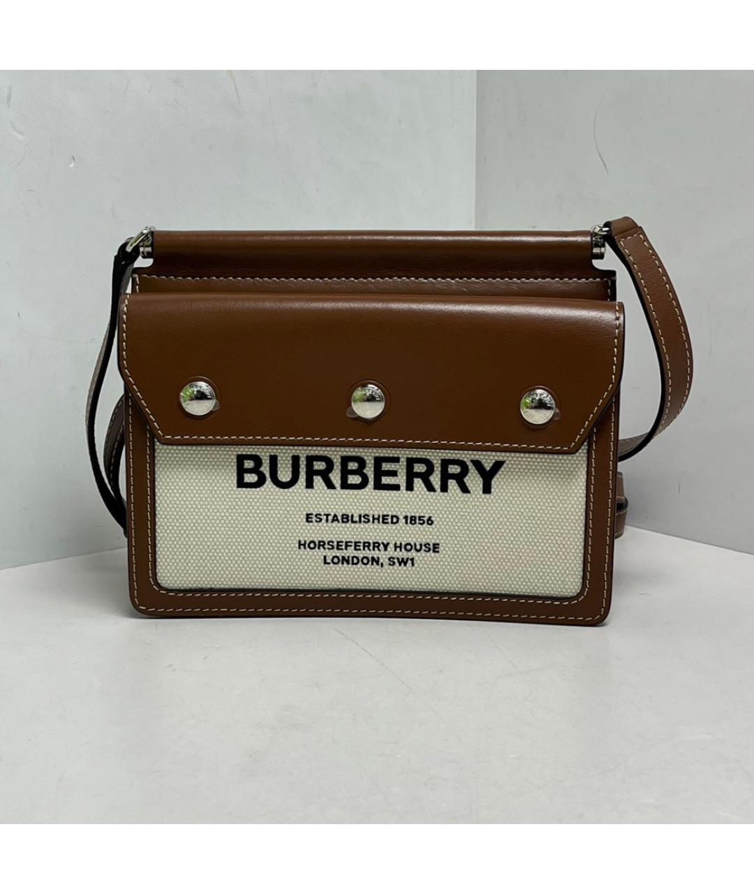 BURBERRY Коричневая кожаная сумка через плечо, фото 8