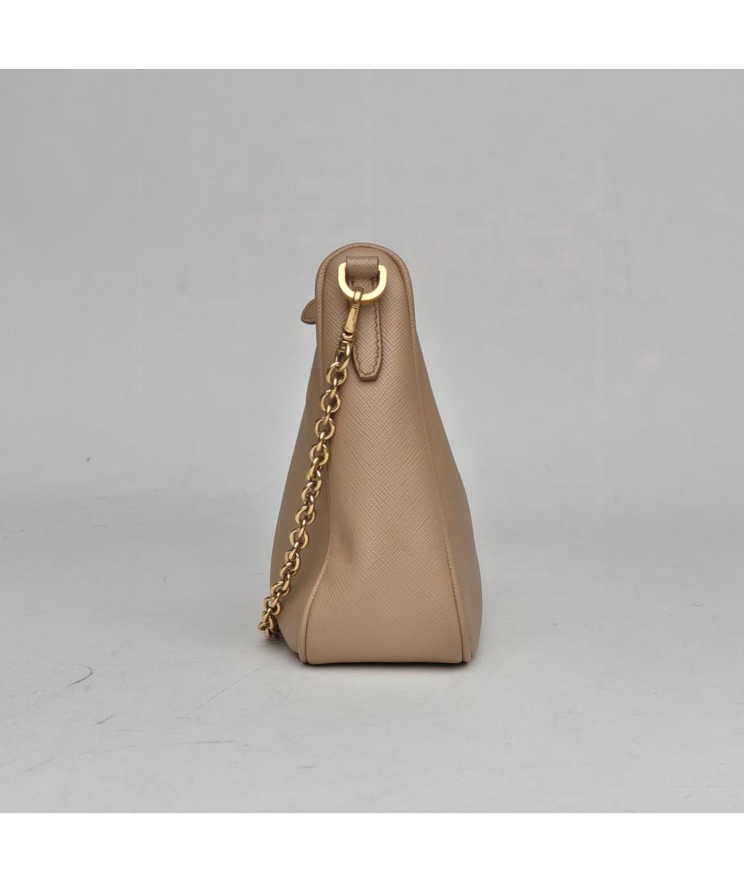 PRADA Бежевая кожаная сумка через плечо, фото 3