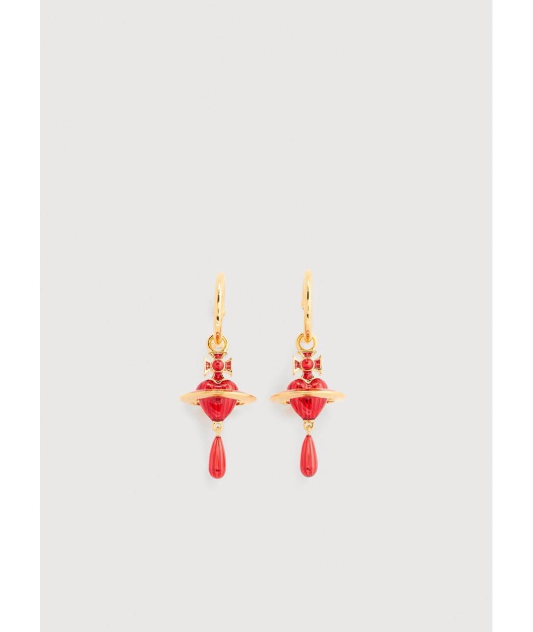 VIVIENNE WESTWOOD Красные латунные серьги, фото 4