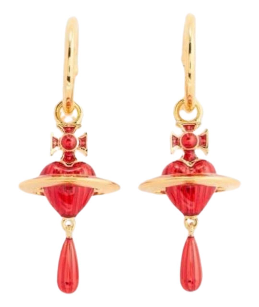VIVIENNE WESTWOOD Красные латунные серьги, фото 1