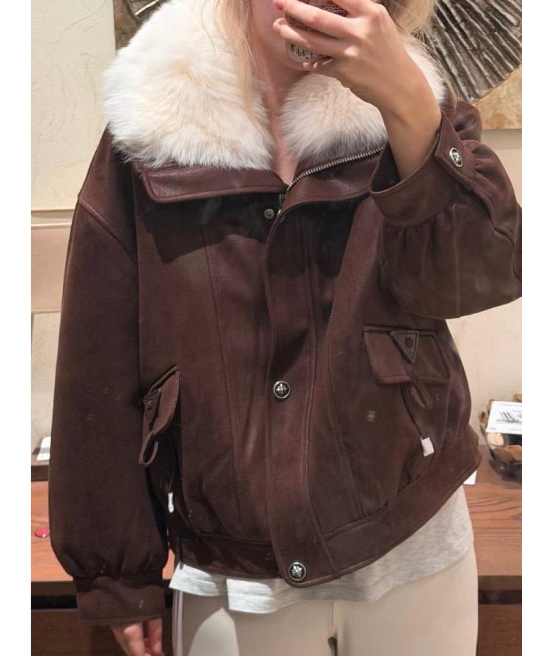 JOHN RICHMOND Коричневая полиэстеровая куртка, фото 3