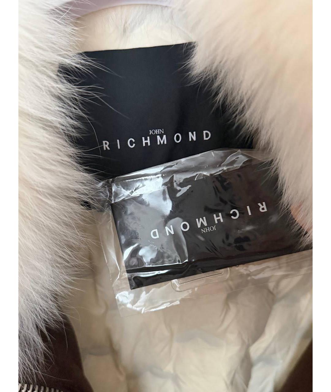 JOHN RICHMOND Коричневая полиэстеровая куртка, фото 7