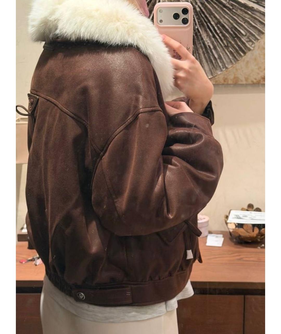 JOHN RICHMOND Коричневая полиэстеровая куртка, фото 4