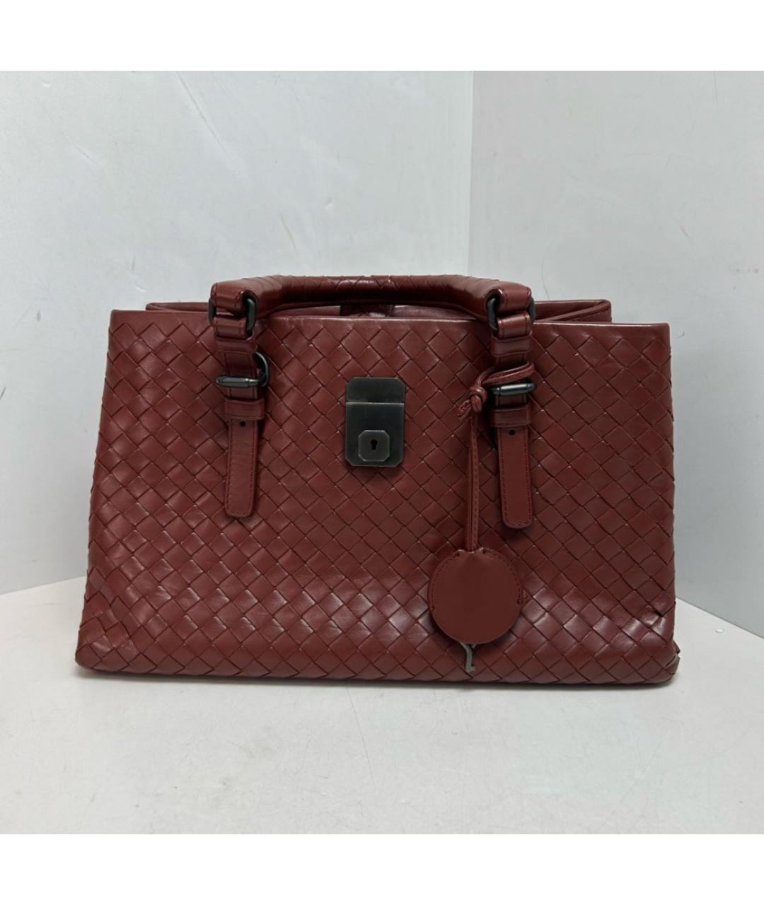 BOTTEGA VENETA Красная кожаная сумка с короткими ручками, фото 8