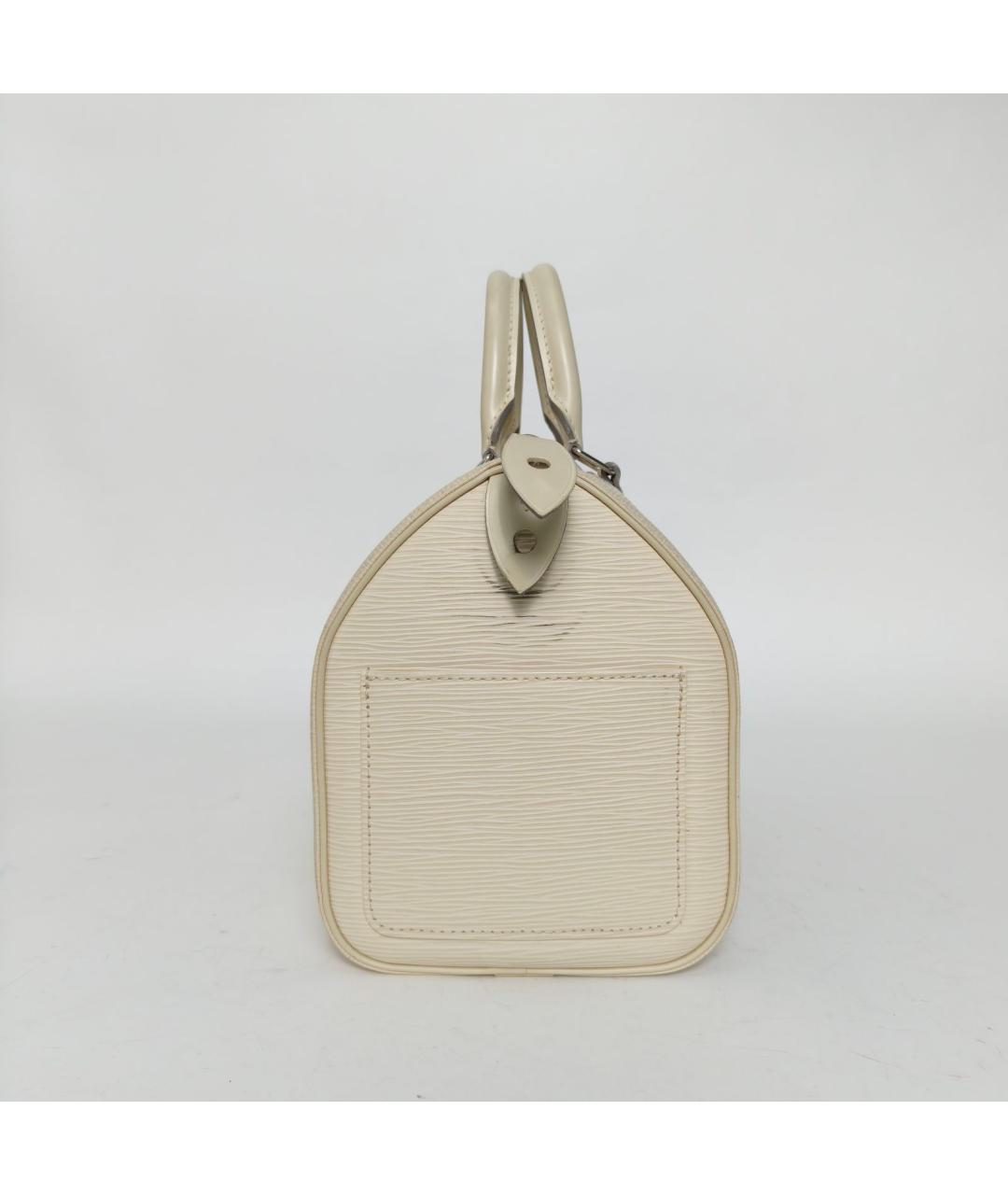 LOUIS VUITTON Белая кожаная сумка с короткими ручками, фото 5