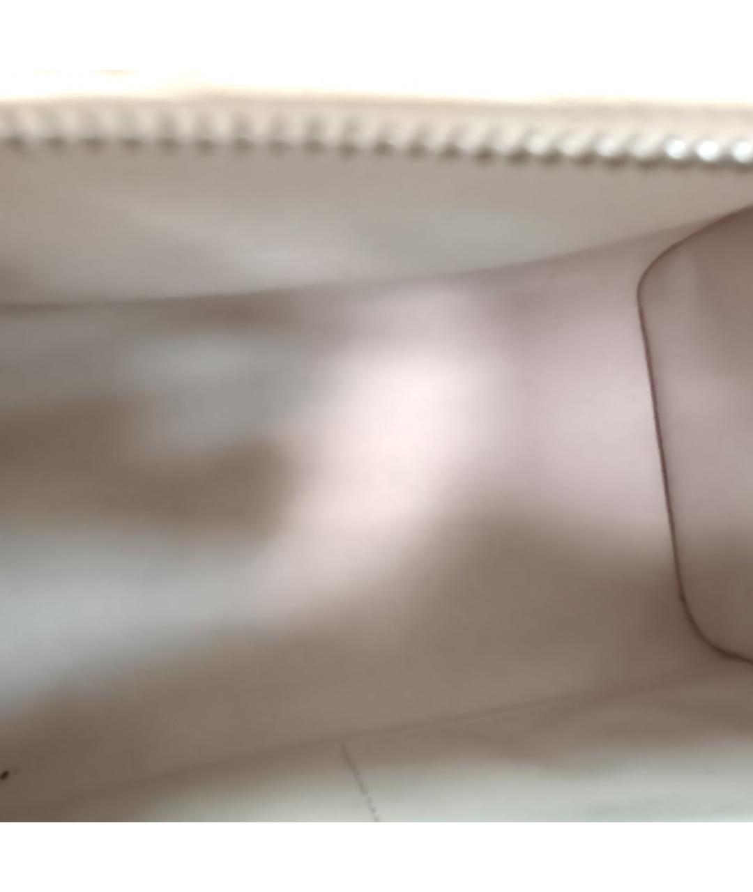 LOUIS VUITTON Белая кожаная сумка с короткими ручками, фото 7