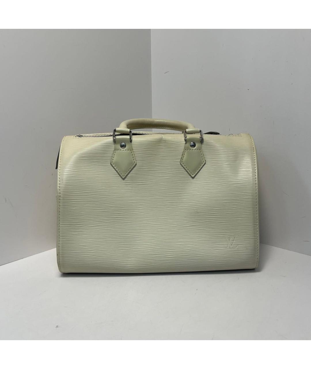 LOUIS VUITTON Белая кожаная сумка с короткими ручками, фото 9