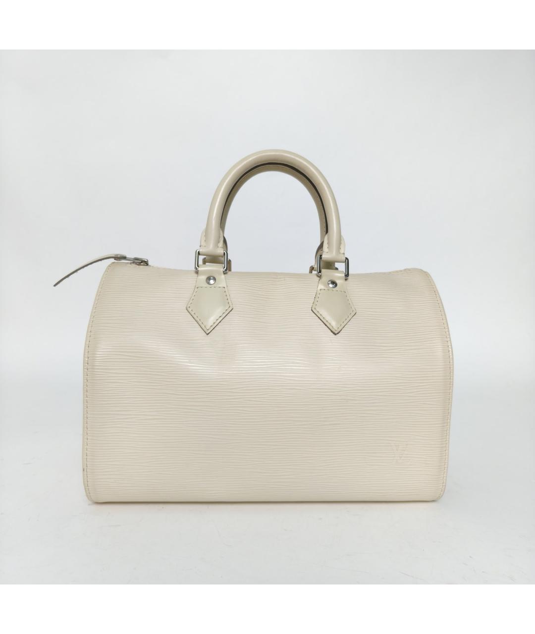 LOUIS VUITTON Белая кожаная сумка с короткими ручками, фото 2