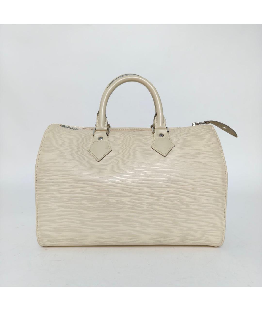 LOUIS VUITTON Белая кожаная сумка с короткими ручками, фото 4