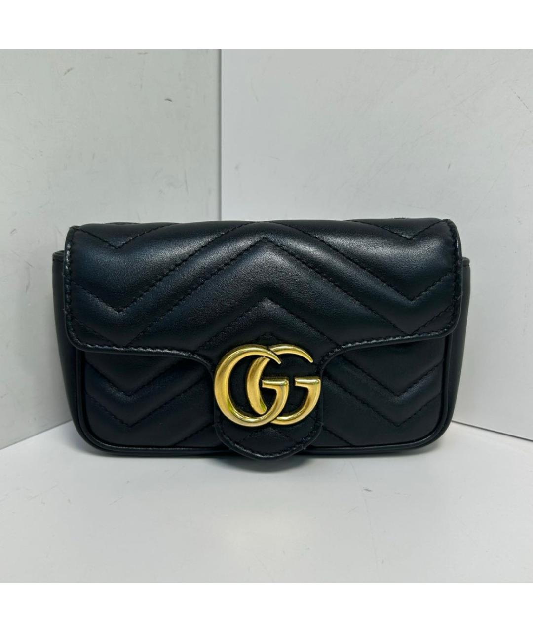 GUCCI Черная кожаная сумка через плечо, фото 9