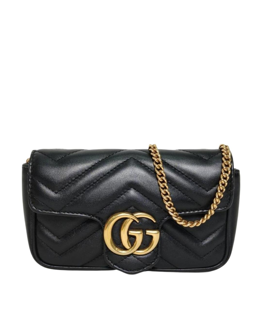 GUCCI Черная кожаная сумка через плечо, фото 1