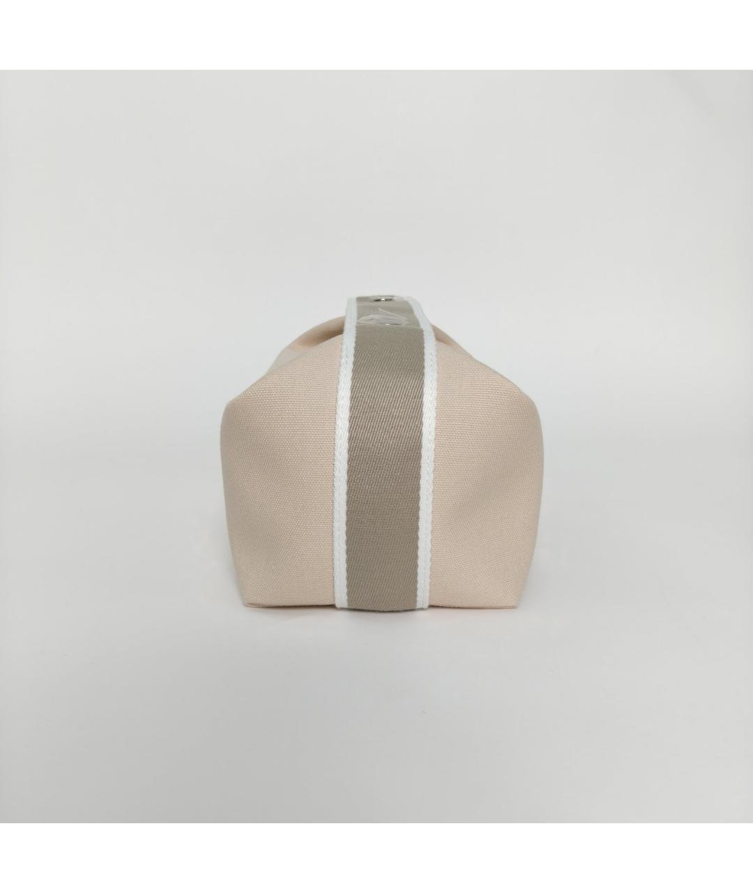 HERMES Бежевая тканевая косметичка, фото 5