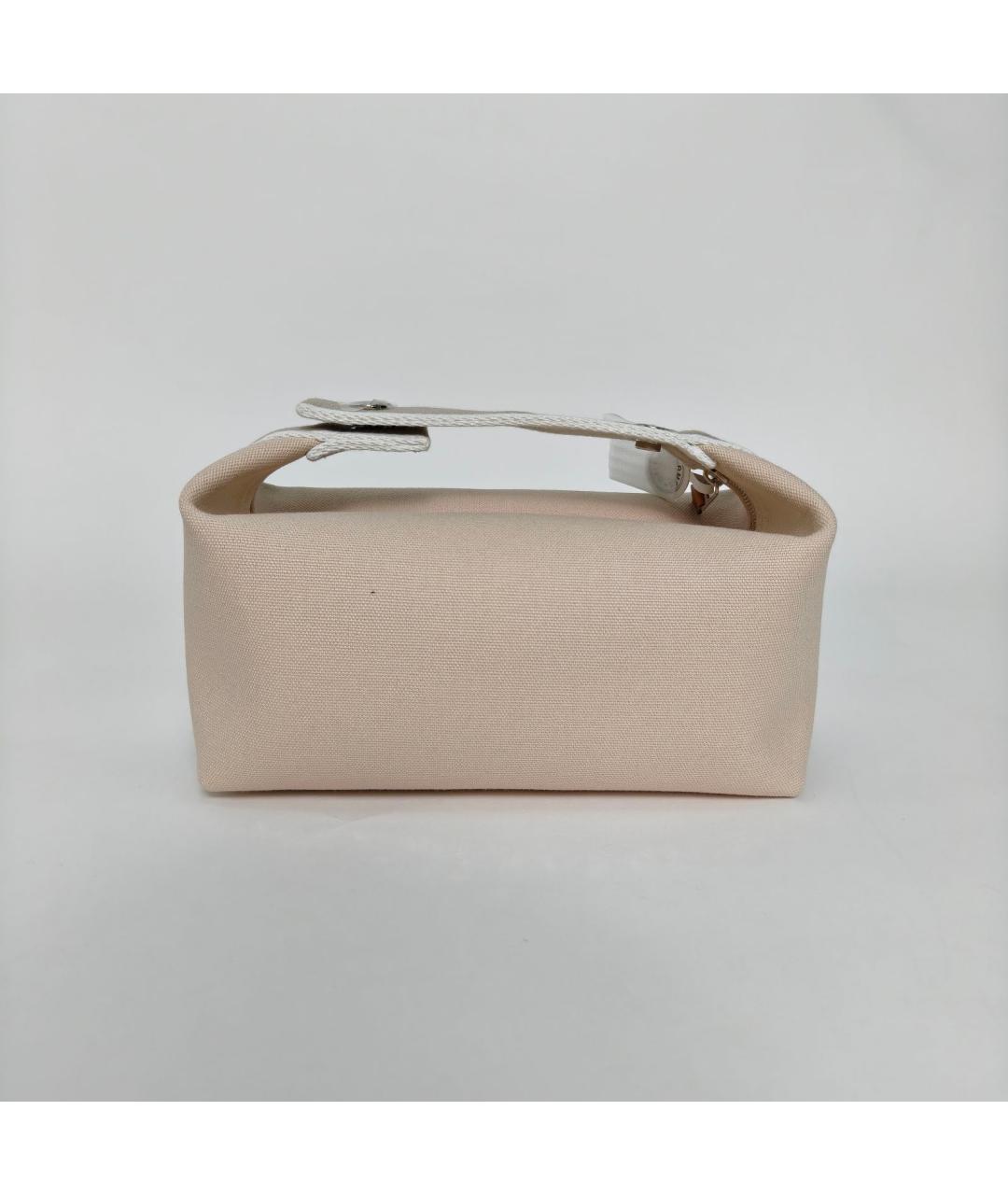 HERMES Бежевая тканевая косметичка, фото 3
