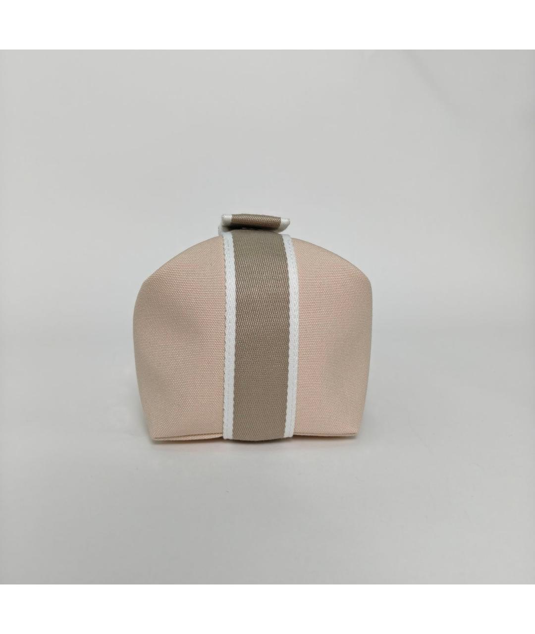 HERMES Бежевая тканевая косметичка, фото 4