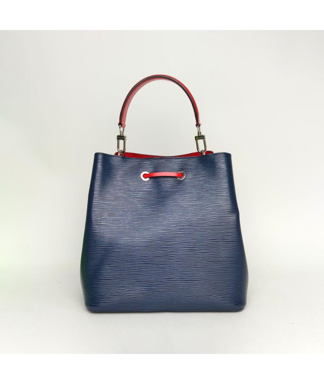 LOUIS VUITTON Темно-синяя кожаная сумка с короткими ручками, фото 6