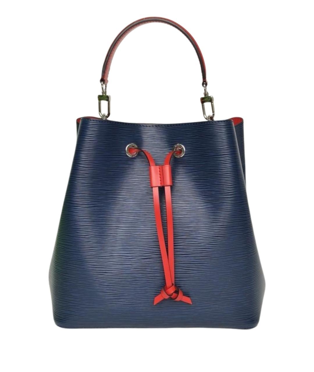 LOUIS VUITTON Темно-синяя кожаная сумка с короткими ручками, фото 1