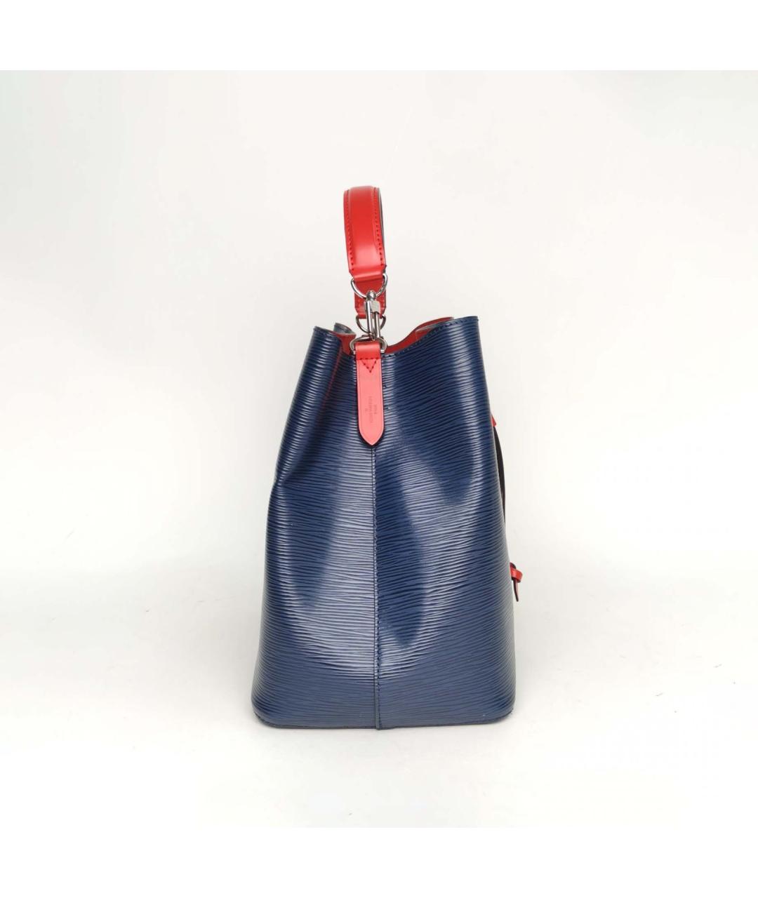 LOUIS VUITTON Темно-синяя кожаная сумка с короткими ручками, фото 5