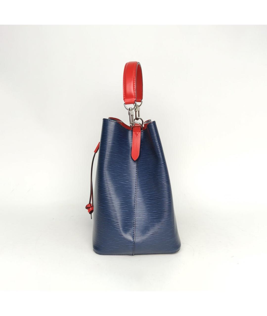 LOUIS VUITTON Темно-синяя кожаная сумка с короткими ручками, фото 4