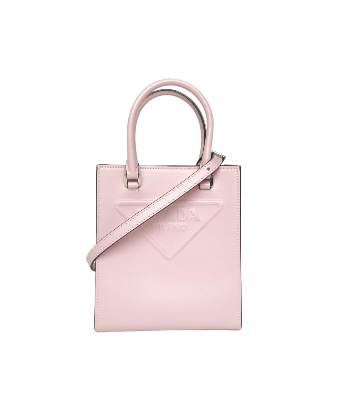 PRADA Розовая кожаная сумка с короткими ручками, фото 10