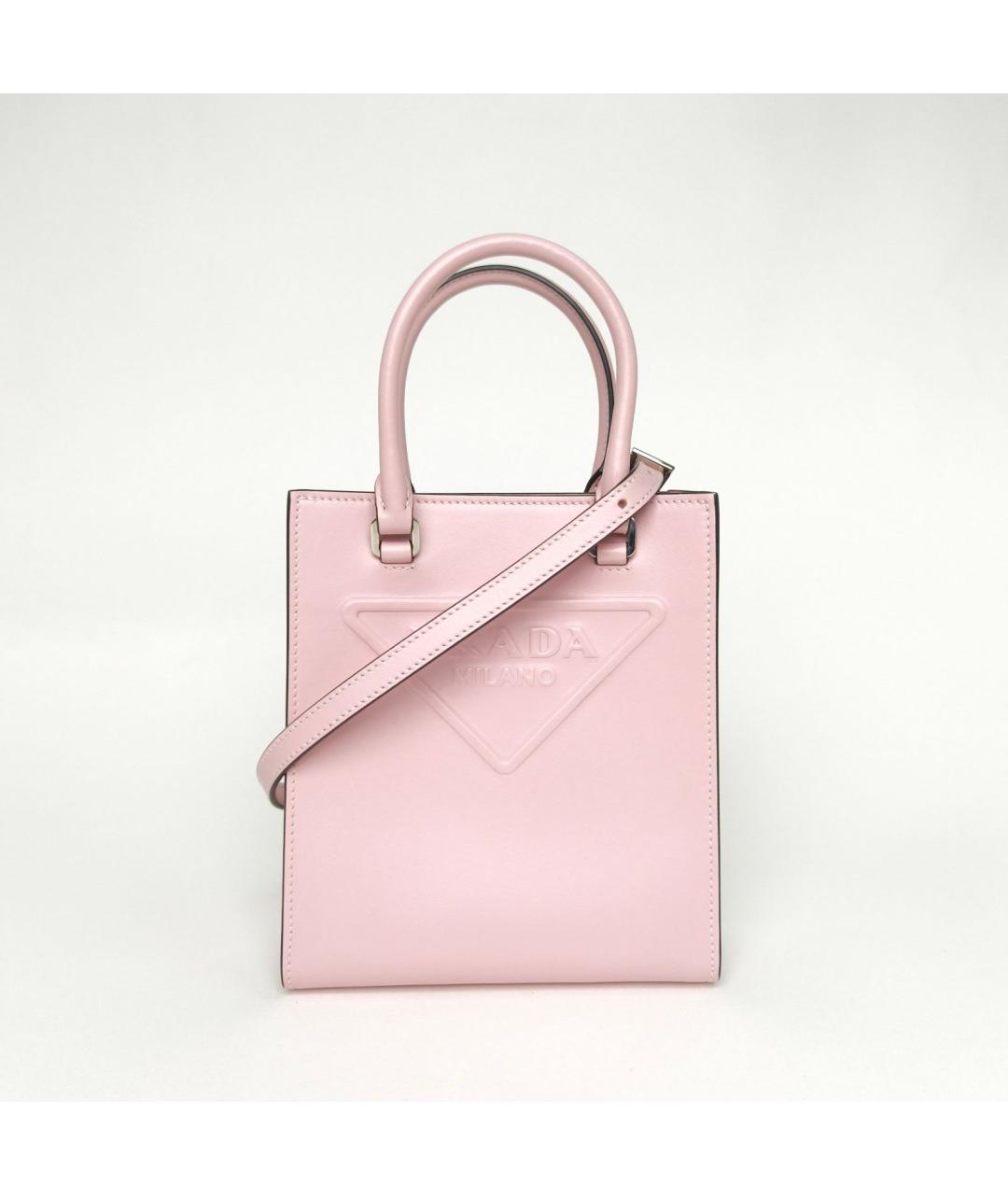 PRADA Розовая кожаная сумка с короткими ручками, фото 2